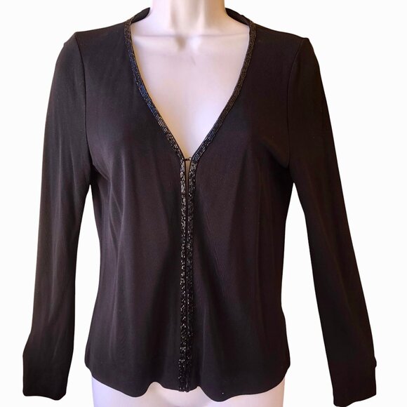 Lauren Ralph Lauren Black Cardigan Sweater BEADS - Picture 6 of 15